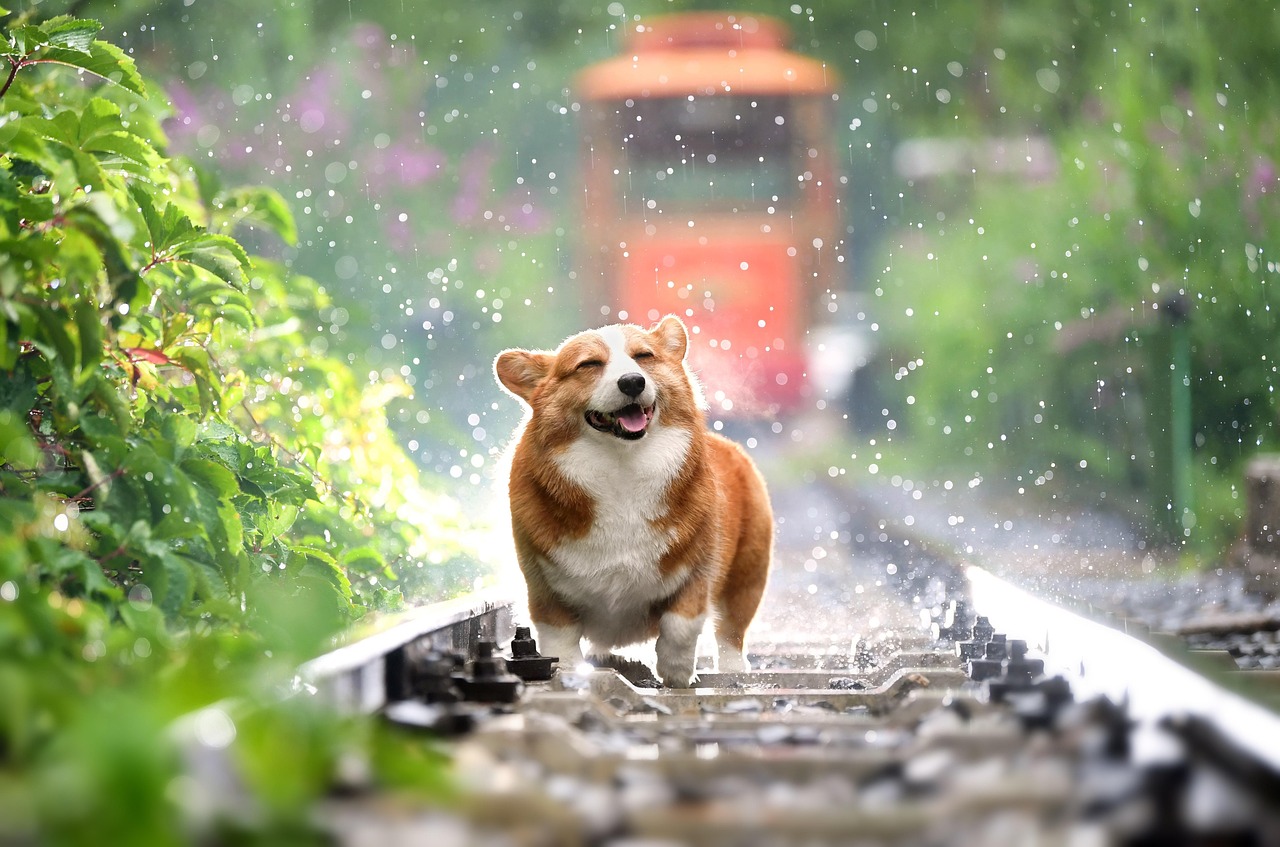 corgi, dog, pet, canine, rain, animal, fur, snout, mammal, nature, dog portrait, animal world